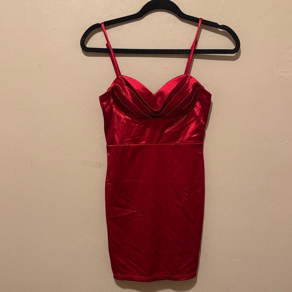 Lulu's Scarlet Satin Mini Dress